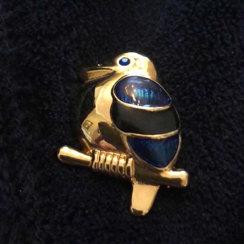 Enameled Bird Brooch